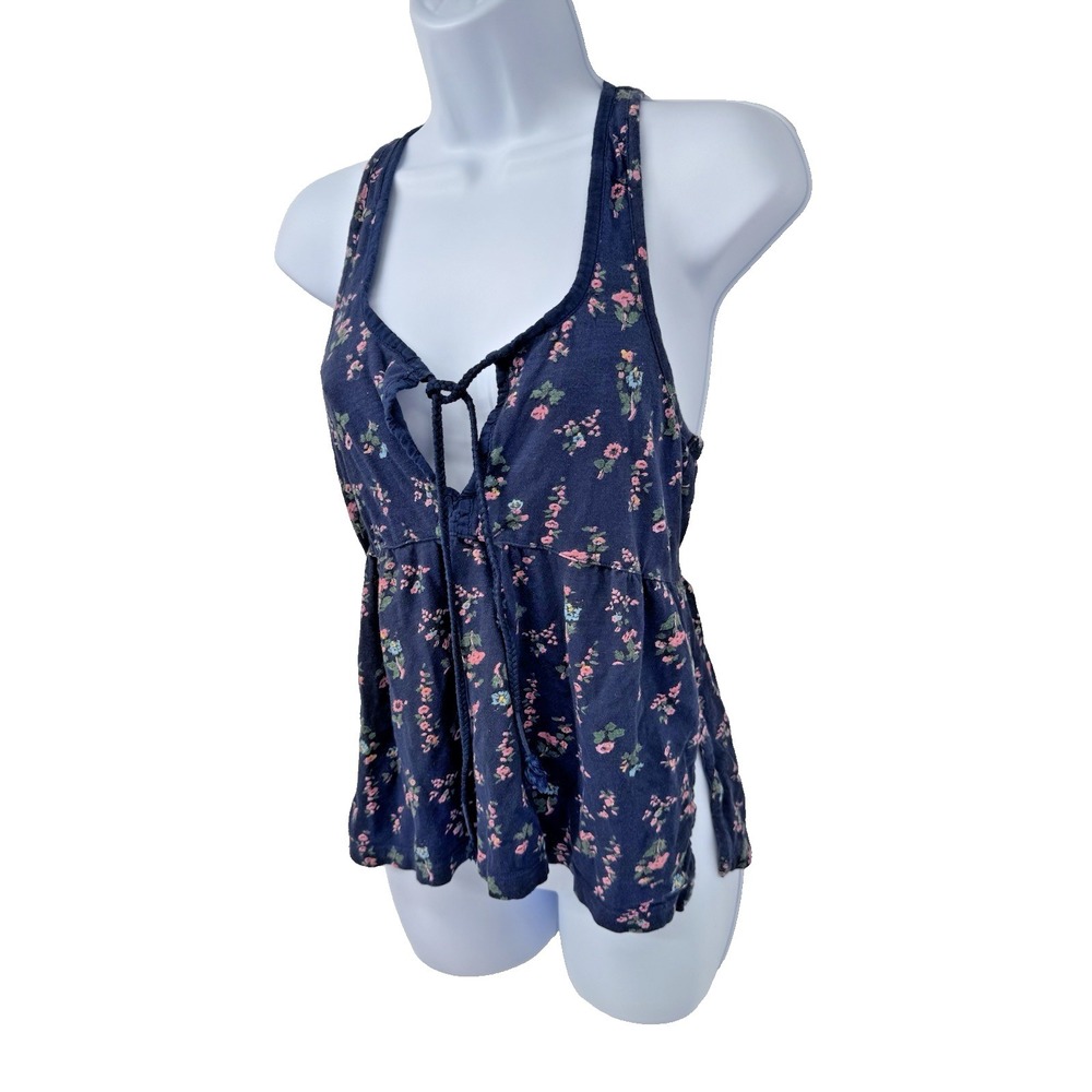 Aerie Y2K Floral babydoll Tank Top Boho cottage beachy prep‎ country racerback